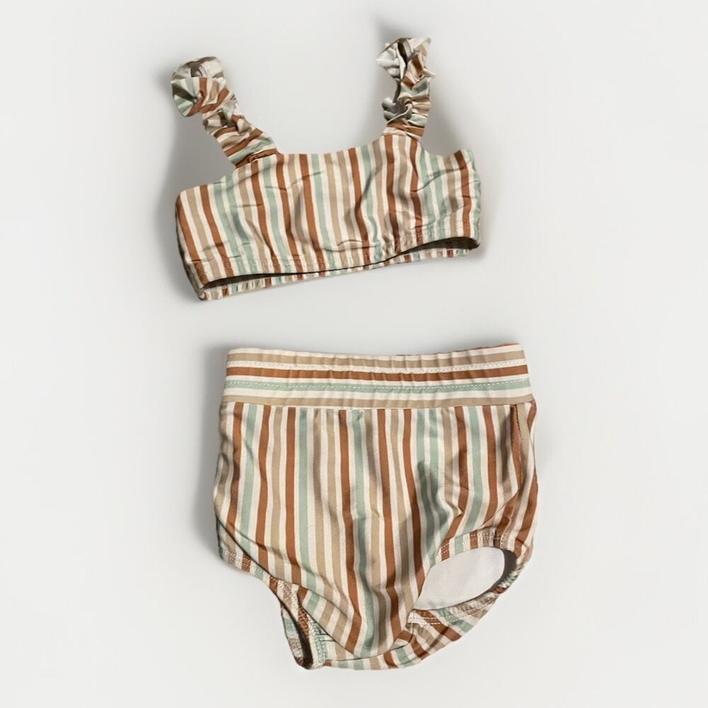 Orcas Lucille Strap Bandeau Bikini‎ Set - Summer Stripes 2t